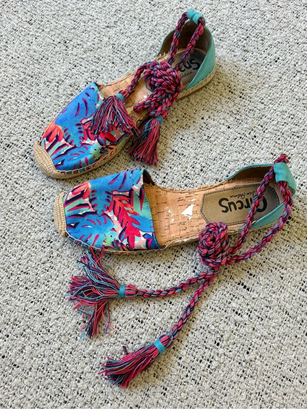 Circus by Sam Edelman Blue Tropical Espadrille Sandals 8.5